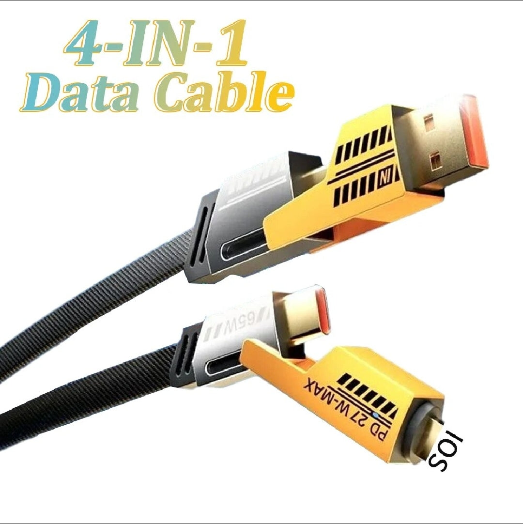 4 in 1 65W Fast Charging USB To Type C PD Cable Fast Charger For All PHONES