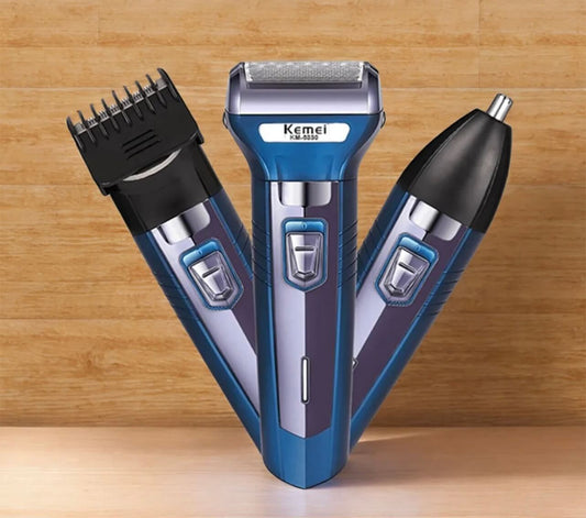 Original Kemei 3 In 1 Rechargeable Shaving Machine 6 Months Warranty