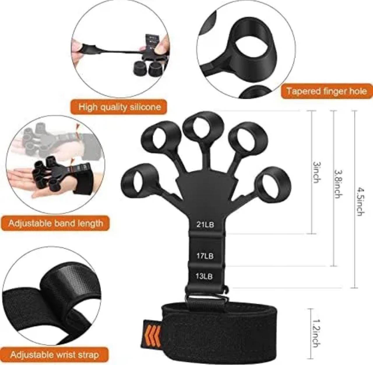 Finger Gripper Strength Trainer, Finger Strengthener, Finger Exerciser & Hand Strengthener, Hand Grips for Strength Training, Hand Strengthening Equipment for Therapy