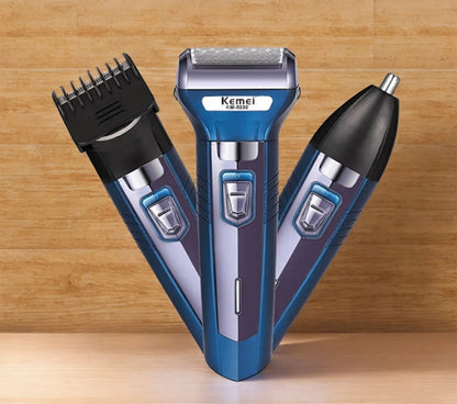Original Kemei 3 In 1 Rechargeable Shaving Machine 6 Months Warranty