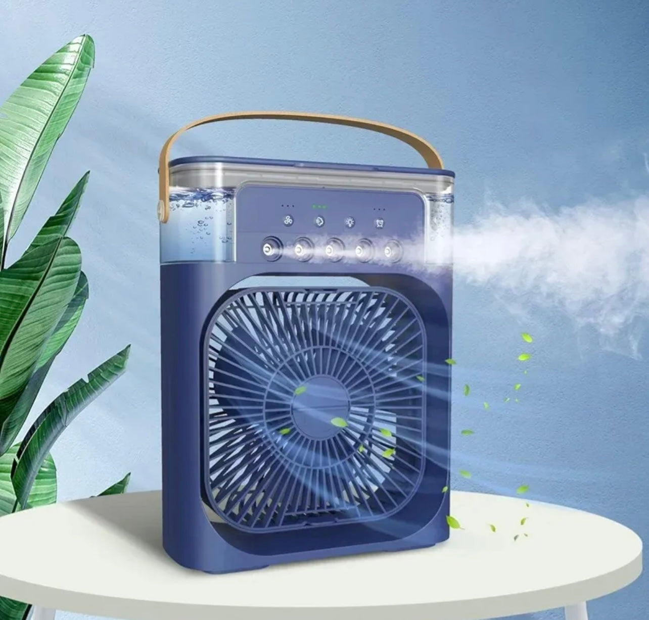 Portable Air Conditioner Fan, Humidifier, USB electric Fan, water mist, three in 1 air cooler, fan small, desktop cool humidifier, colors LED lights, hours, speed spray for room, office, home , mini portable
