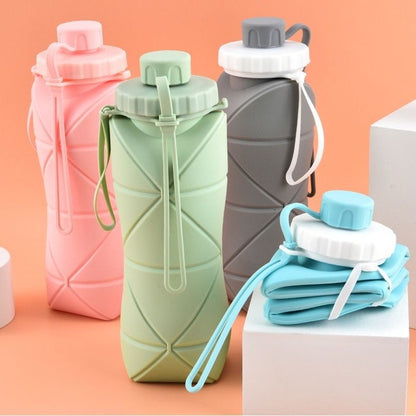 (Free Delivery) Foldable Silicone Water Bottle 600ML