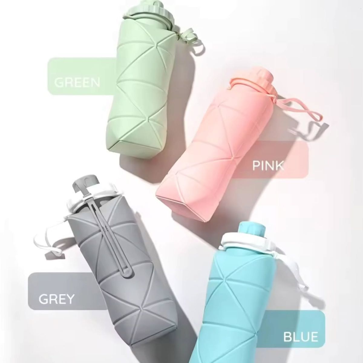 (Free Delivery) Foldable Silicone Water Bottle 600ML